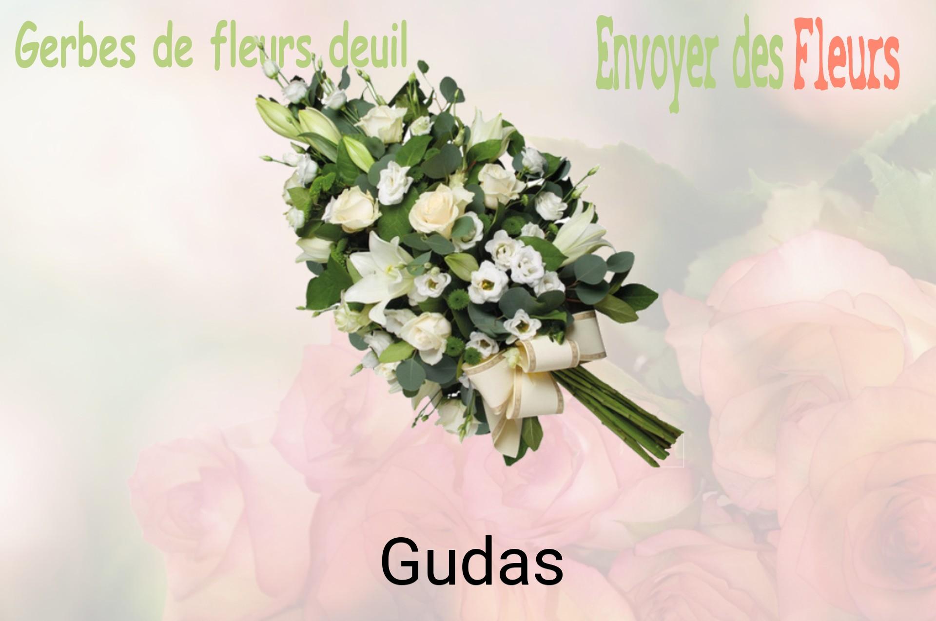 Gerbe de fleurs de deuil livrée à Gudas